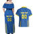 Custom Ukraine Football Couples Matching Off Shoulder Maxi Dress and Hawaiian Shirt Come On Zbirna Blue Version