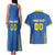 Custom Ukraine Football Couples Matching Tank Maxi Dress and Hawaiian Shirt Come On Zbirna Blue Version