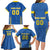 Custom Ukraine Football Family Matching Long Sleeve Bodycon Dress and Hawaiian Shirt Come On Zbirna Blue Version