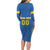 Custom Ukraine Football Family Matching Long Sleeve Bodycon Dress and Hawaiian Shirt Come On Zbirna Blue Version