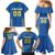 Custom Ukraine Football Family Matching Mermaid Dress and Hawaiian Shirt Come On Zbirna Blue Version