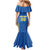 Custom Ukraine Football Family Matching Mermaid Dress and Hawaiian Shirt Come On Zbirna Blue Version