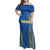 Custom Ukraine Football Family Matching Off Shoulder Maxi Dress and Hawaiian Shirt Come On Zbirna Blue Version