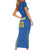 Custom Ukraine Football Family Matching Short Sleeve Bodycon Dress and Hawaiian Shirt Come On Zbirna Blue Version