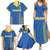 Custom Ukraine Football Family Matching Summer Maxi Dress and Hawaiian Shirt Come On Zbirna Blue Version