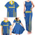 Custom Ukraine Football Family Matching Tank Maxi Dress and Hawaiian Shirt Come On Zbirna Blue Version