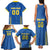 Custom Ukraine Football Family Matching Tank Maxi Dress and Hawaiian Shirt Come On Zbirna Blue Version