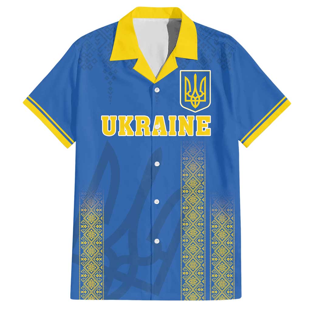 Custom Ukraine Football Hawaiian Shirt Come On Zbirna Blue Version