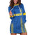 Custom Ukraine Football Hoodie Dress Come On Zbirna Blue Version