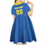 Custom Ukraine Football Kid Short Sleeve Dress Come On Zbirna Blue Version