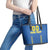 Custom Ukraine Football Leather Tote Bag Come On Zbirna Blue Version