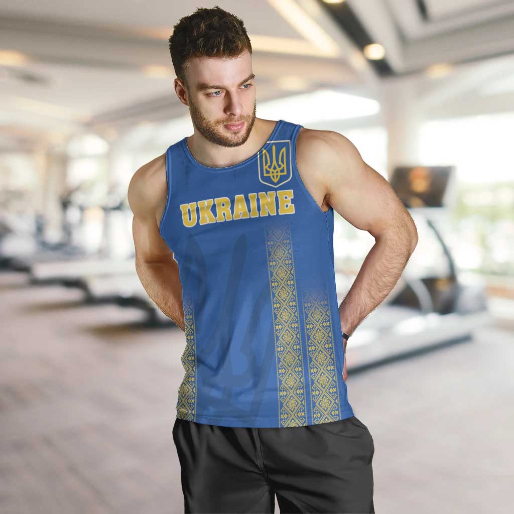 Custom Ukraine Football Men Tank Top Come On Zbirna Blue Version