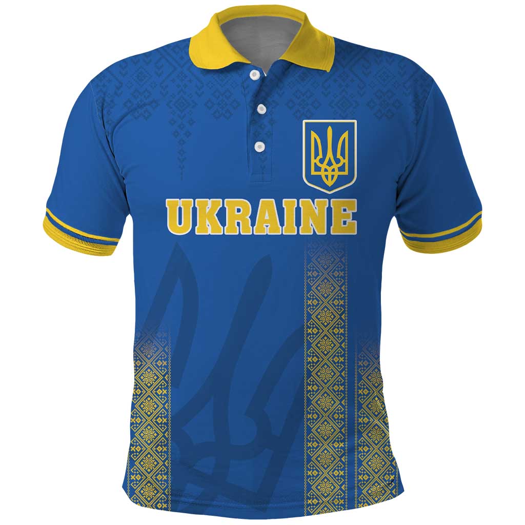 Custom Ukraine Football Polo Shirt Come On Zbirna Blue Version