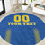 Custom Ukraine Football Round Carpet Come On Zbirna Blue Version