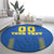 Custom Ukraine Football Round Carpet Come On Zbirna Blue Version