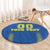 Custom Ukraine Football Round Carpet Come On Zbirna Blue Version