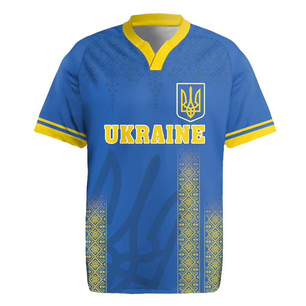 Custom Ukraine Football Rugby Jersey Come On Zbirna Blue Version