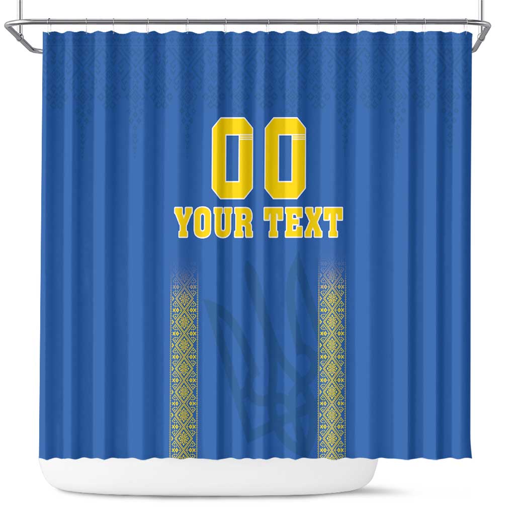 Custom Ukraine Football Shower Curtain Come On Zbirna Blue Version