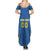 Custom Ukraine Football Summer Maxi Dress Come On Zbirna Blue Version