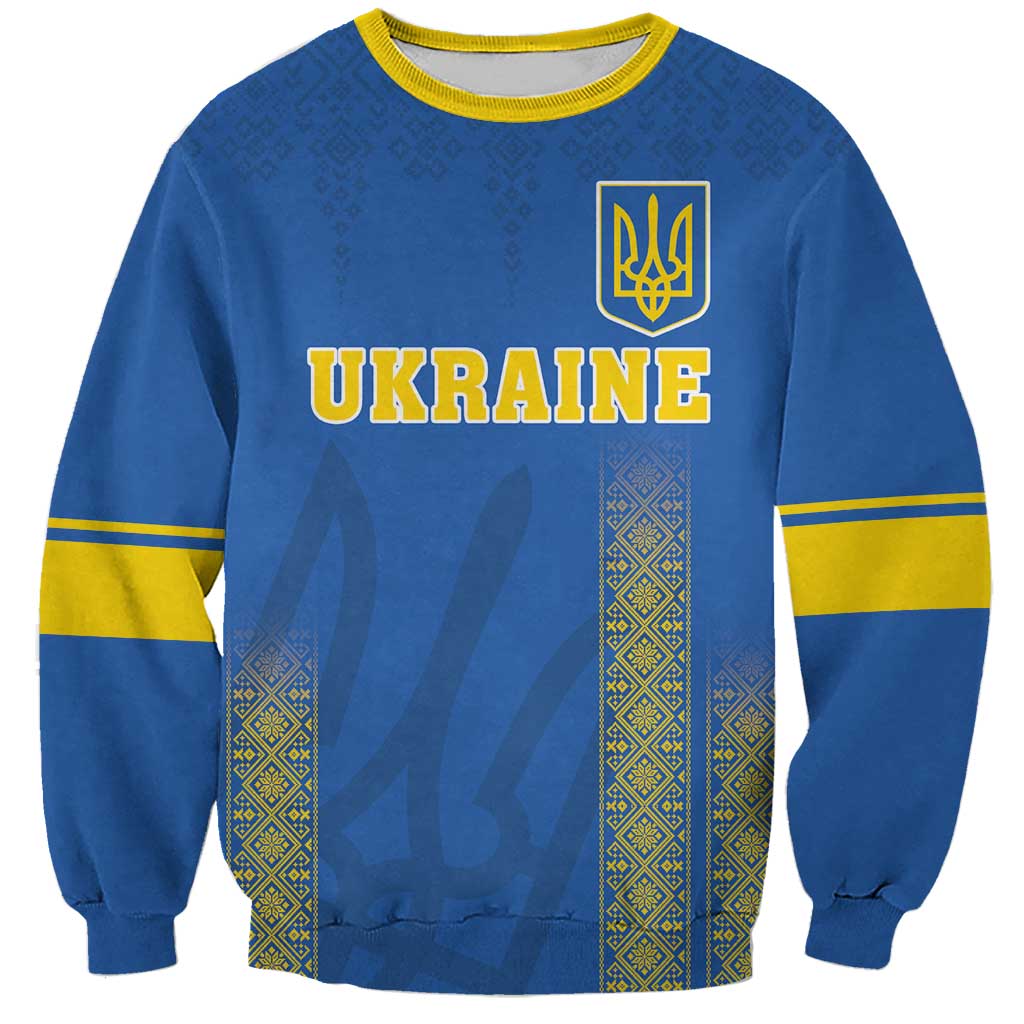 Custom Ukraine Football Sweatshirt Come On Zbirna Blue Version