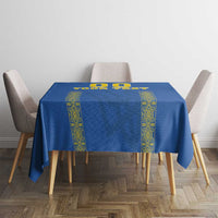 Custom Ukraine Football Tablecloth Come On Zbirna Blue Version