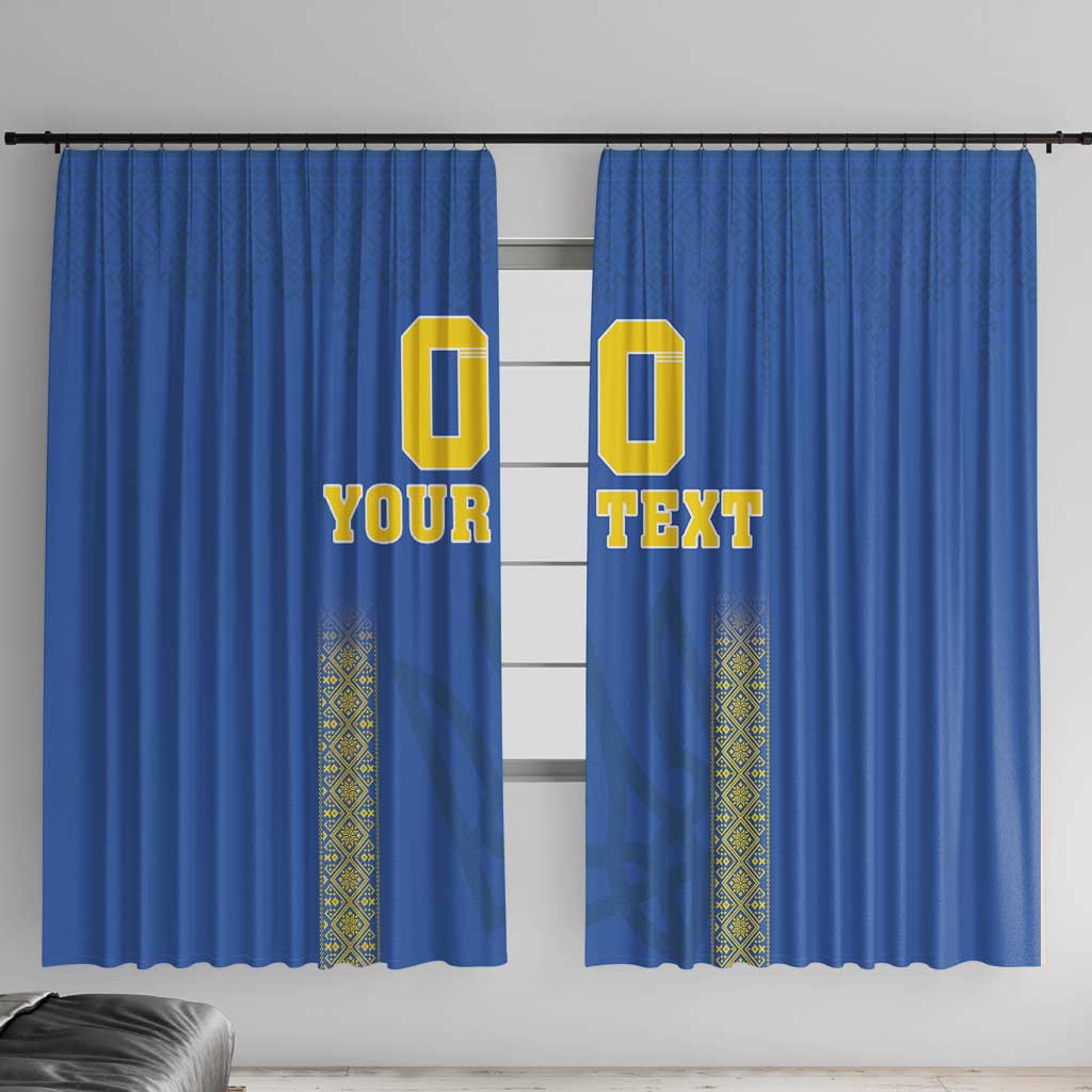 Custom Ukraine Football Window Curtain Come On Zbirna Blue Version