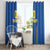 Custom Ukraine Football Window Curtain Come On Zbirna Blue Version