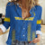 Custom Ukraine Football Women Casual Shirt Come On Zbirna Blue Version