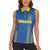 Custom Ukraine Football Women Sleeveless Polo Shirt Come On Zbirna Blue Version