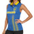 Custom Ukraine Football Women Sleeveless Polo Shirt Come On Zbirna Blue Version