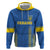 Custom Ukraine Football Zip Hoodie Come On Zbirna Blue Version