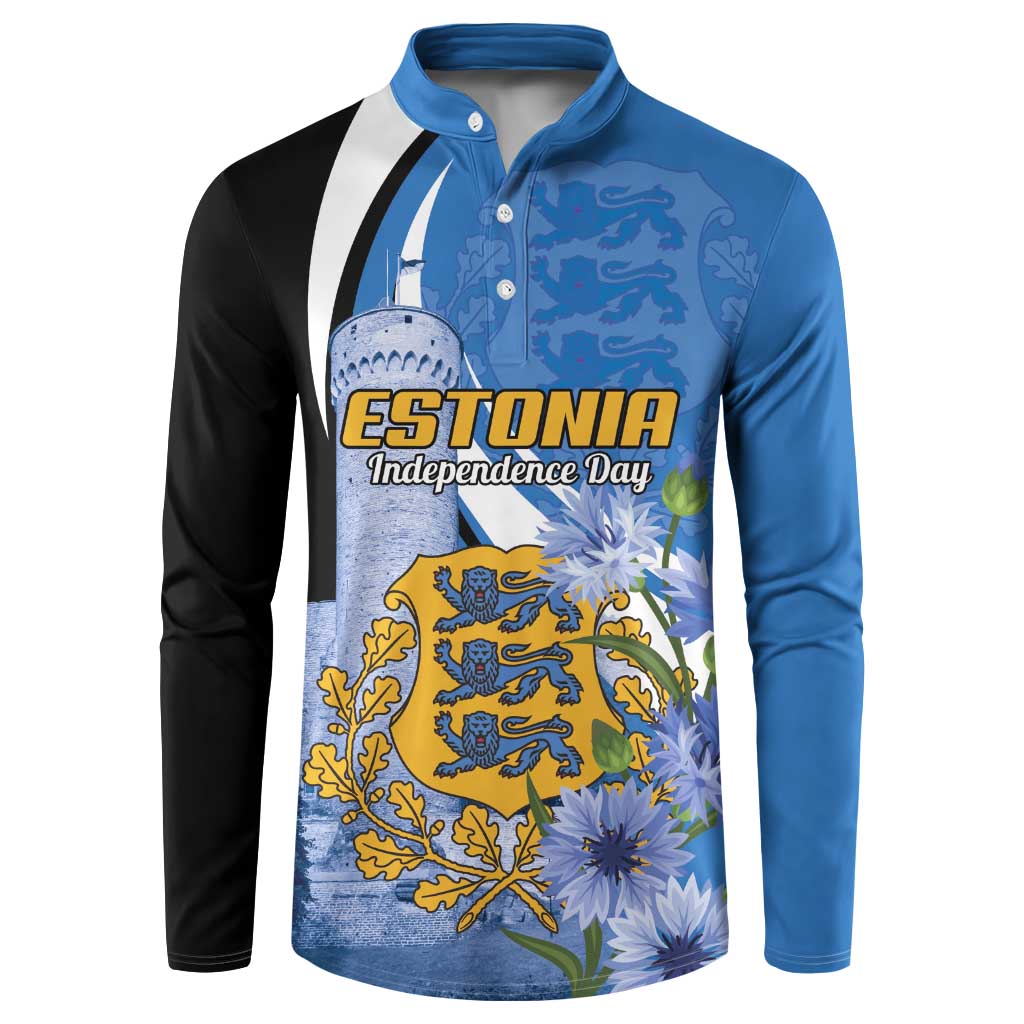 Estonia Independence Day Personalized Button Sweatshirt Pikk Hermann Tower Estonian Pride