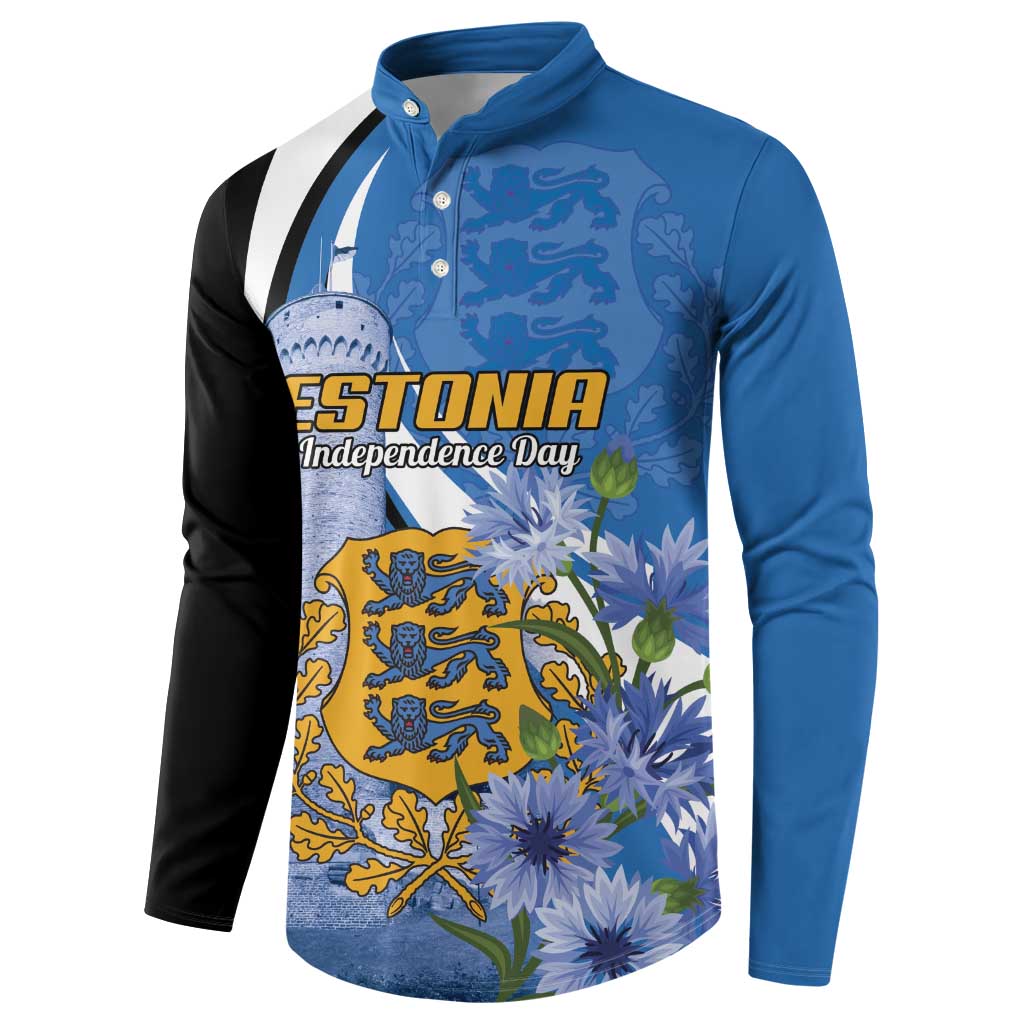 Estonia Independence Day Personalized Button Sweatshirt Pikk Hermann Tower Estonian Pride