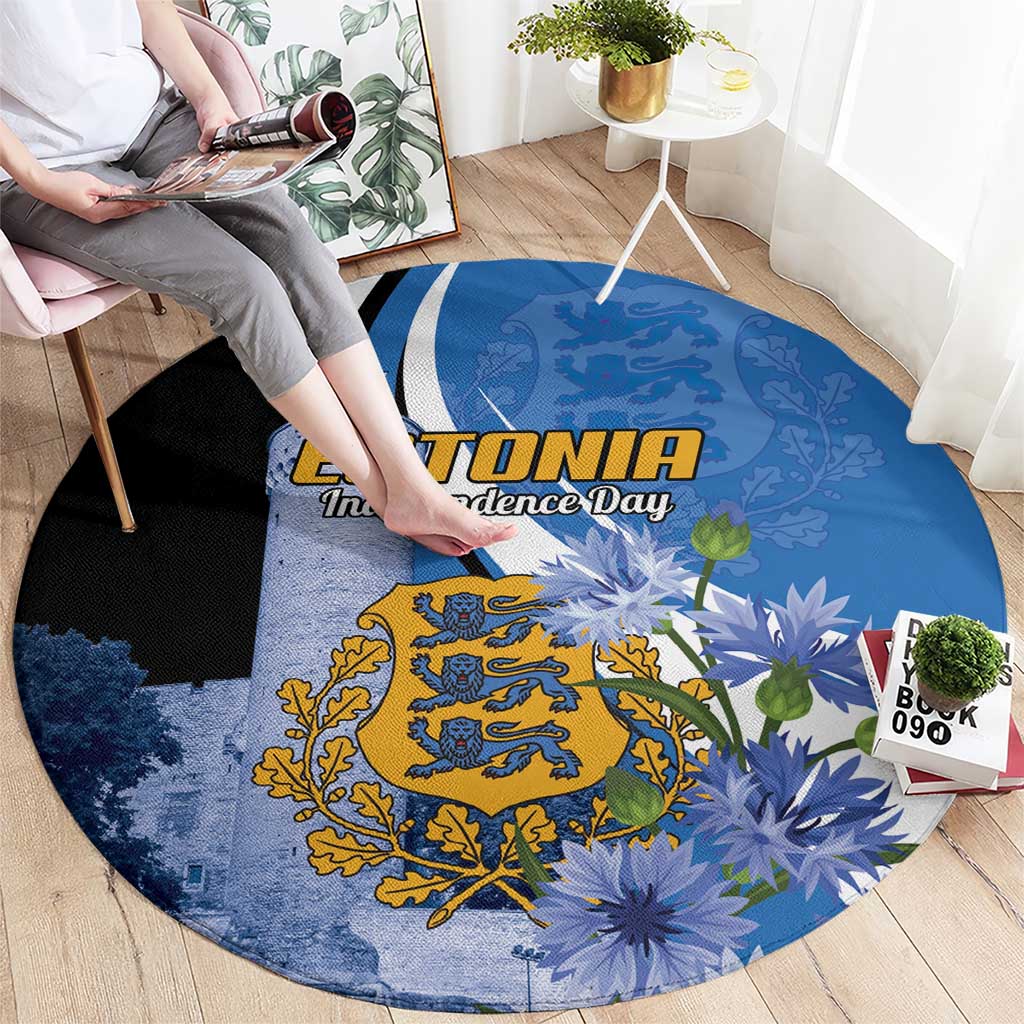 Estonia Independence Day Round Carpet Pikk Hermann Tower Estonian Pride