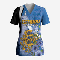 Estonia Independence Day Personalized Scrub Top Pikk Hermann Tower Estonian Pride
