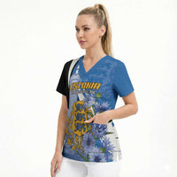 Estonia Independence Day Personalized Scrub Top Pikk Hermann Tower Estonian Pride