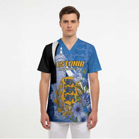 Estonia Independence Day Personalized Scrub Top Pikk Hermann Tower Estonian Pride