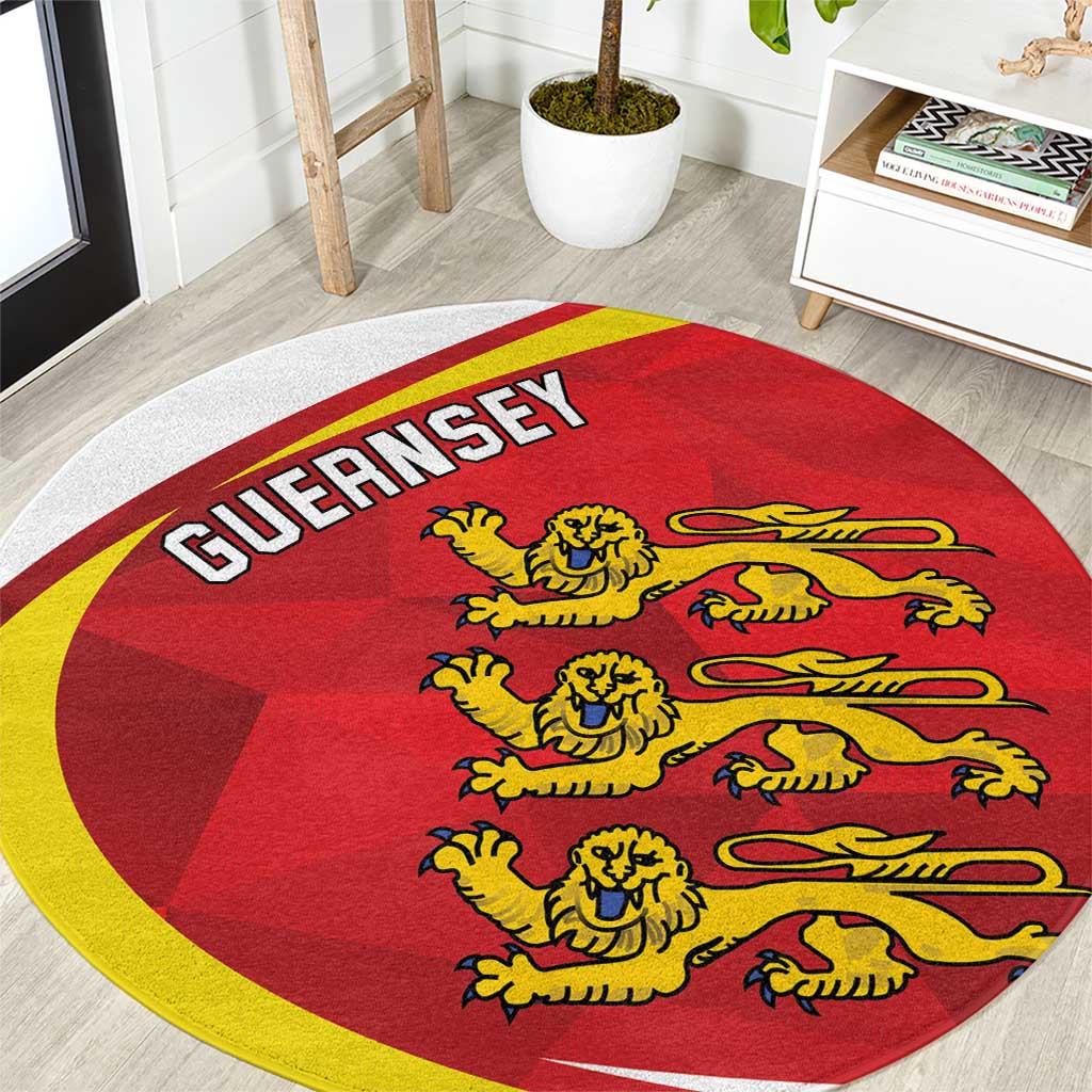 Guernsey Coat Of Arms Round Carpet Sporty Style