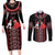 Traditional Spring Martisor Day Couples Matching Long Sleeve Bodycon Dress and Long Sleeve Button Shirt Romanian Embroidery Patterns