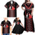 Traditional Spring Martisor Day Family Matching Off Shoulder Maxi Dress and Hawaiian Shirt Romanian Embroidery Patterns