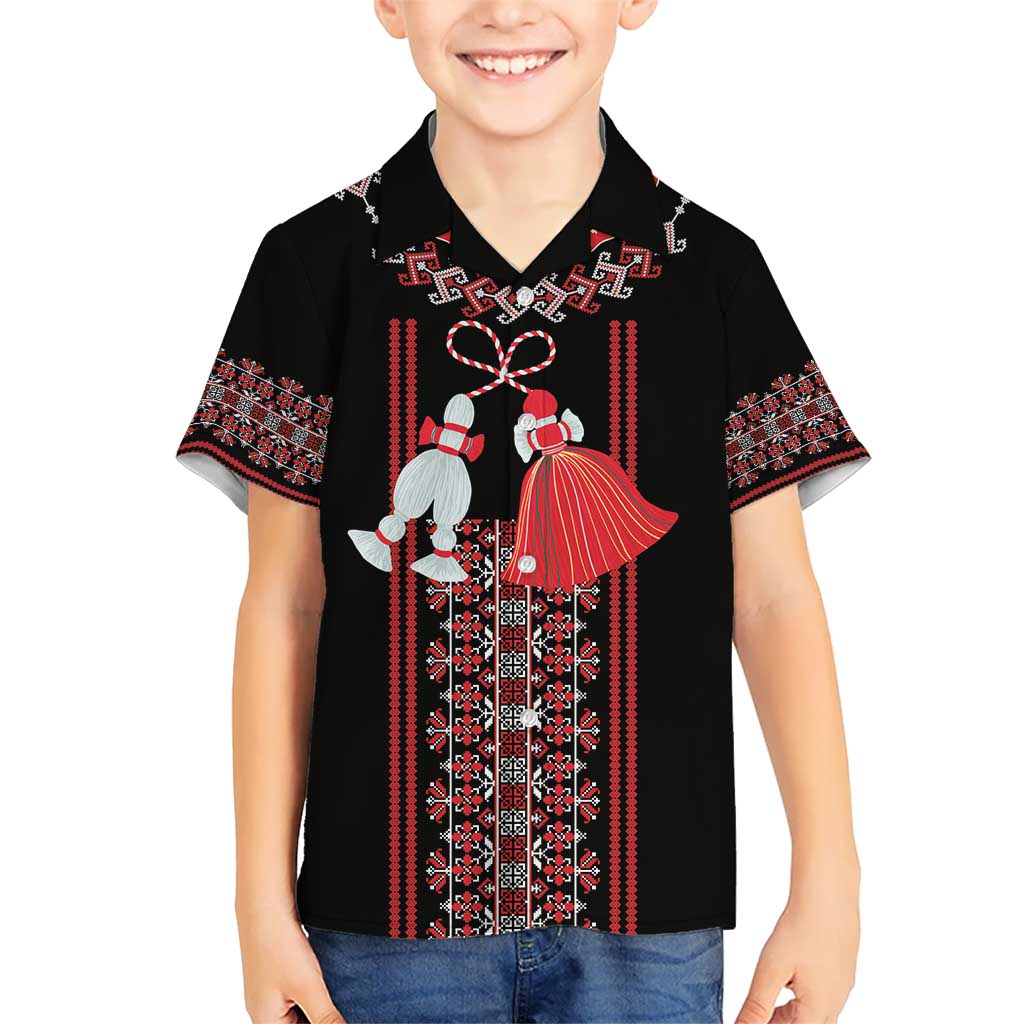 Traditional Spring Martisor Day Kid Hawaiian Shirt Romanian Embroidery Patterns