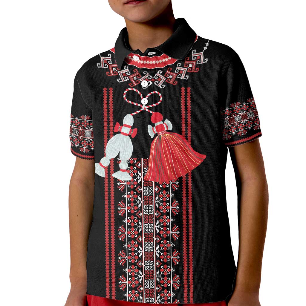 Traditional Spring Martisor Day Kid Polo Shirt Romanian Embroidery Patterns