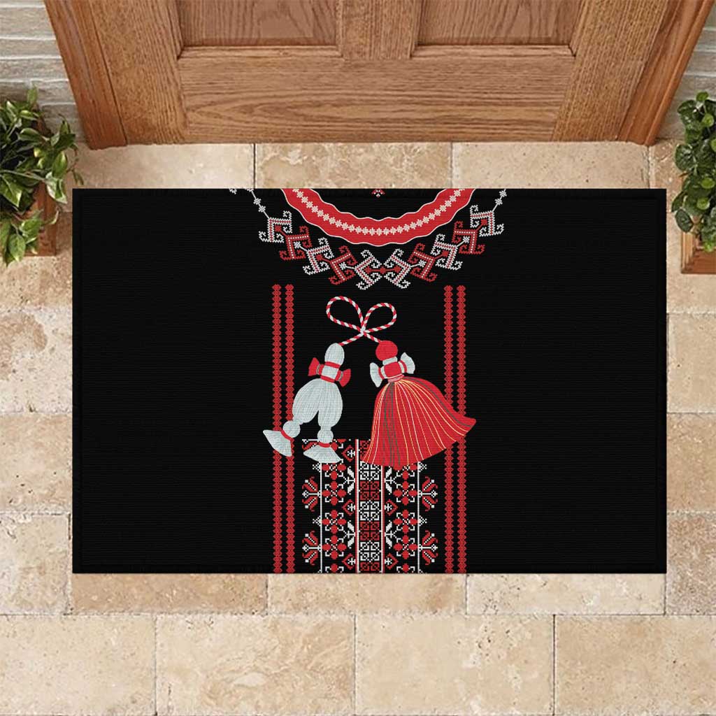 Traditional Spring Martisor Day Rubber Doormat Romanian Embroidery Patterns