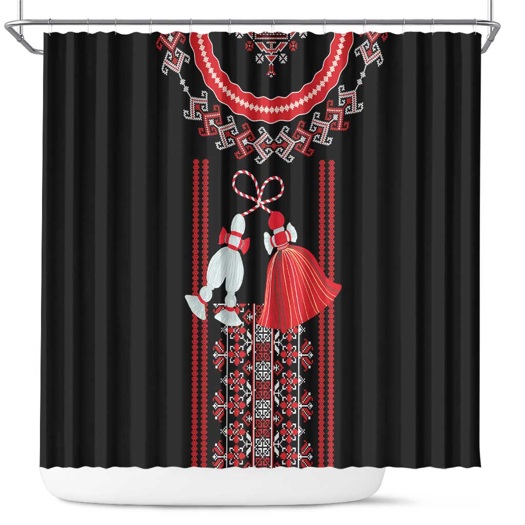 Traditional Spring Martisor Day Shower Curtain Romanian Embroidery Patterns