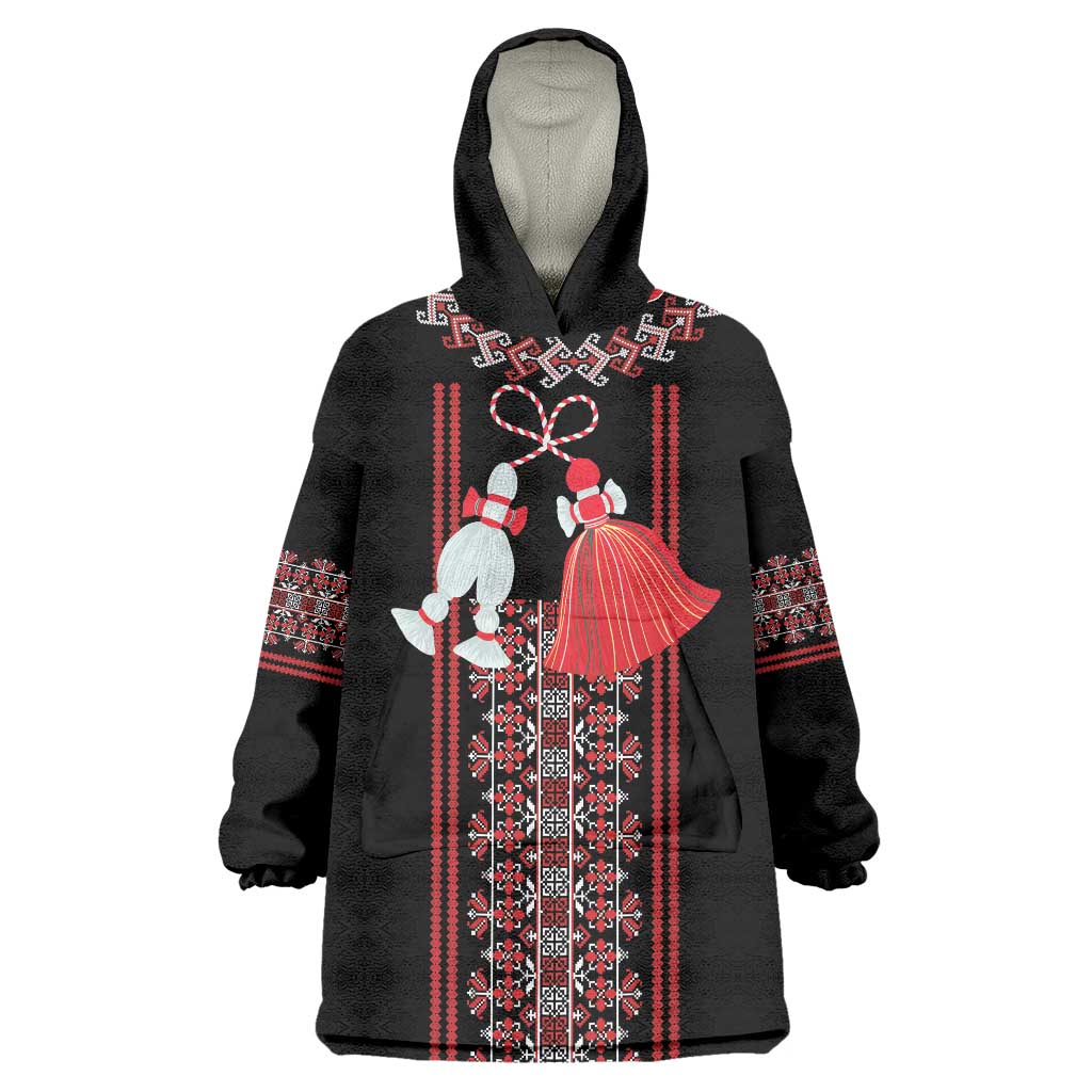 Traditional Spring Martisor Day Wearable Blanket Hoodie Romanian Embroidery Patterns