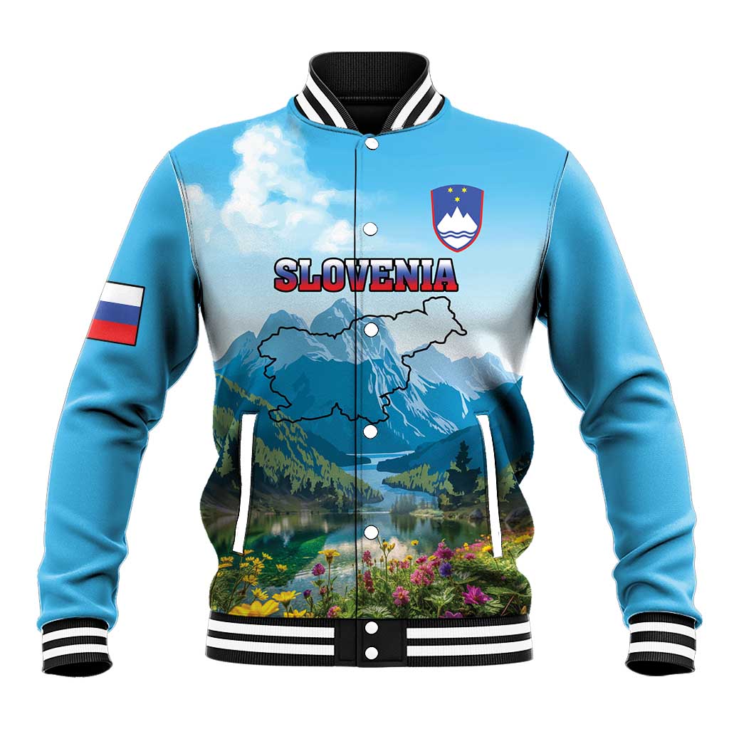 Slovenia Baseball Jacket Mount Triglav With Map