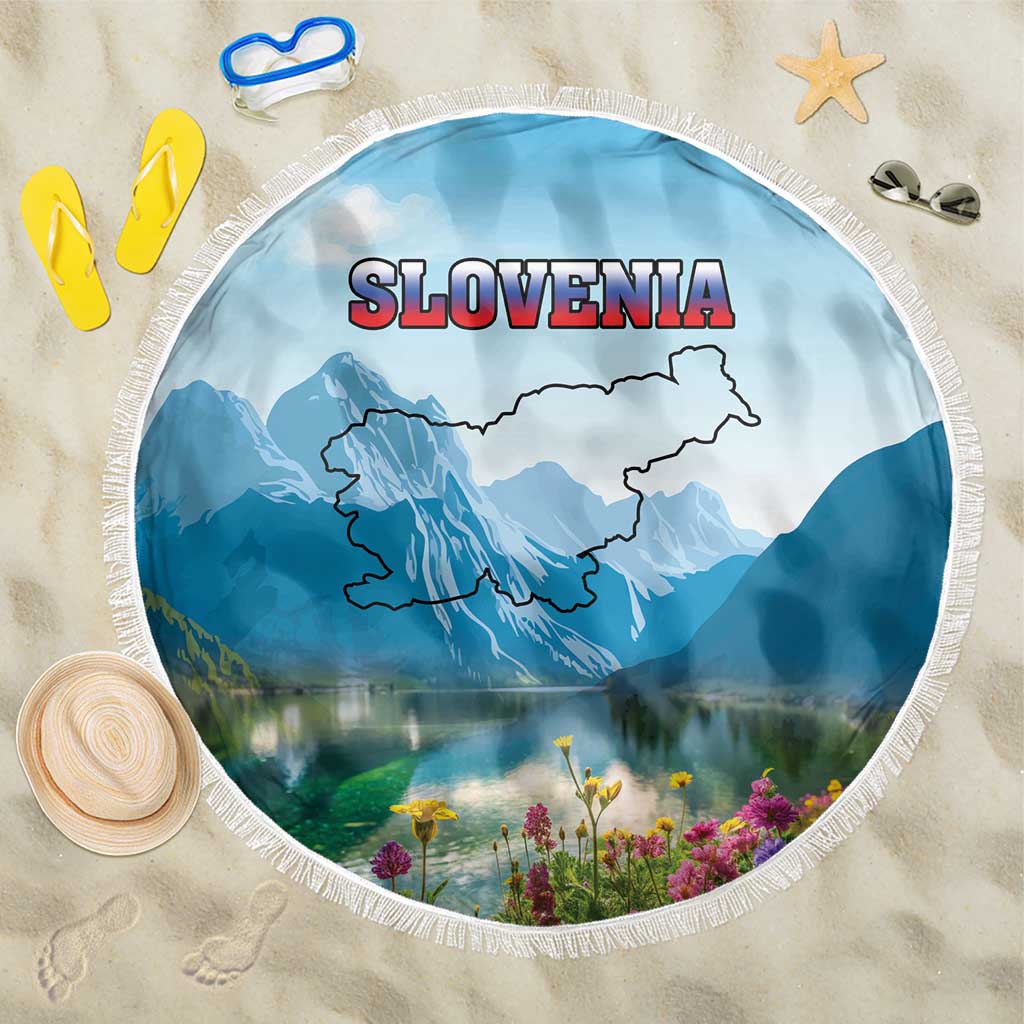 Slovenia Beach Blanket Mount Triglav With Map