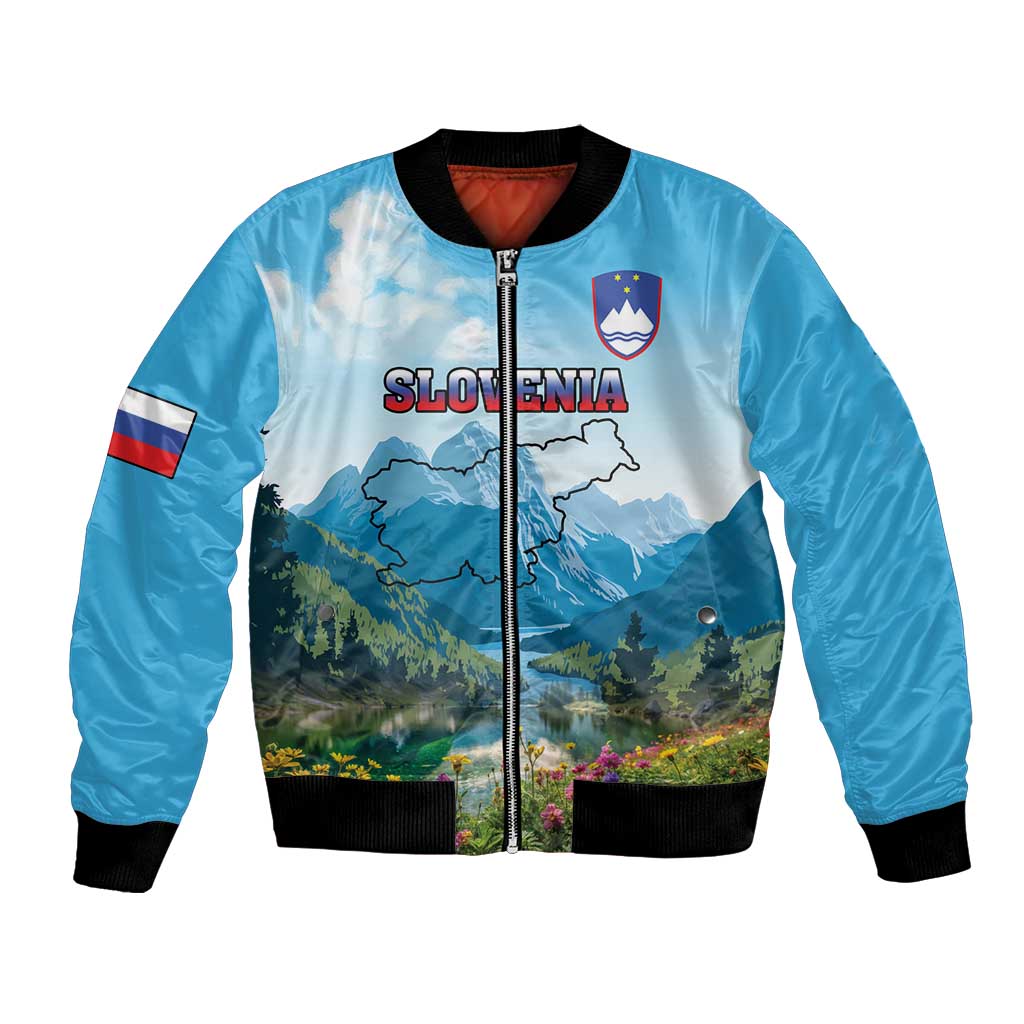 Slovenia Bomber Jacket Mount Triglav With Map