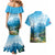 Slovenia Couples Matching Mermaid Dress and Hawaiian Shirt Mount Triglav With Map