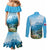 Slovenia Couples Matching Mermaid Dress and Long Sleeve Button Shirt Mount Triglav With Map